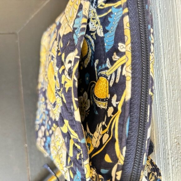 VERA BRADLEY ELLIE BLUE Little Hipster Crossbody Purse Elephant Navy Yellow - Picture 5 of 16